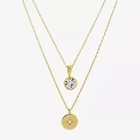 Sparkle Allure Womens Red Cubic Zirconia Necklace Set