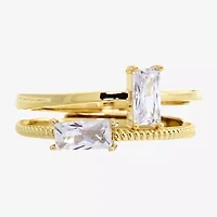 Sparkle Allure Birthstone Womens Red Cubic Zirconia 14K Gold Over Brass Ring Set