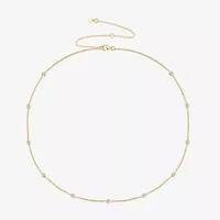 Diamond Addiction Womens 1/10 CT. T.W. Natural White Diamond 14K Gold Over Silver 16 Inch Pendant Necklace
