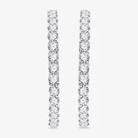 (H-I / Si2-I1) 5 CT. T.W. Lab Grown White Diamond 10K or Yellow Gold 35mm Hoop Earrings