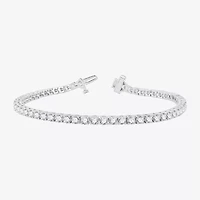 (H-I / Si2-I1) Womens 5 CT. T.W. Lab Grown White Diamond 10K White Gold 7.25 Inch Tennis Bracelet