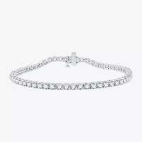 (H-I / Si2-I1) Womens 5 CT. T.W. Lab Grown White Diamond 10K White Gold 7.25 Inch Tennis Bracelet