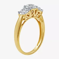 I Said Yes (H-I / Si2-I1) Womens 3/4 CT. T.W. Lab Grown White Diamond Sterling Silver or 14K Gold Over Round 3-Stone Engagement Ring