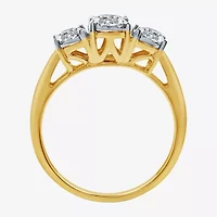 I Said Yes (H-I / Si2-I1) Womens 3/4 CT. T.W. Lab Grown White Diamond Sterling Silver or 14K Gold Over Round 3-Stone Engagement Ring