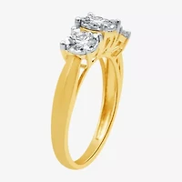 (G / SI1-SI2) Womens 1 CT. T.W. Lab Grown White Diamond 10K Gold Round 3-Stone Engagement Ring