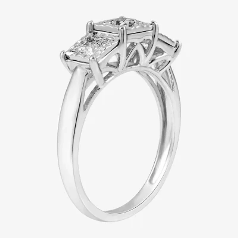 Love Lives Forever (H-I / Si2-I1) Womens 1 CT. T.W. Lab Grown White Diamond 10K Gold 3-Stone Engagement Ring