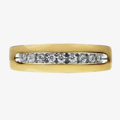 Mens 6.5MM 1/4 CT. T.W. Natural Diamond 14K Gold Wedding Band