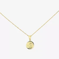 Girls 14K Gold Angel 15 Inch Pendant Necklace