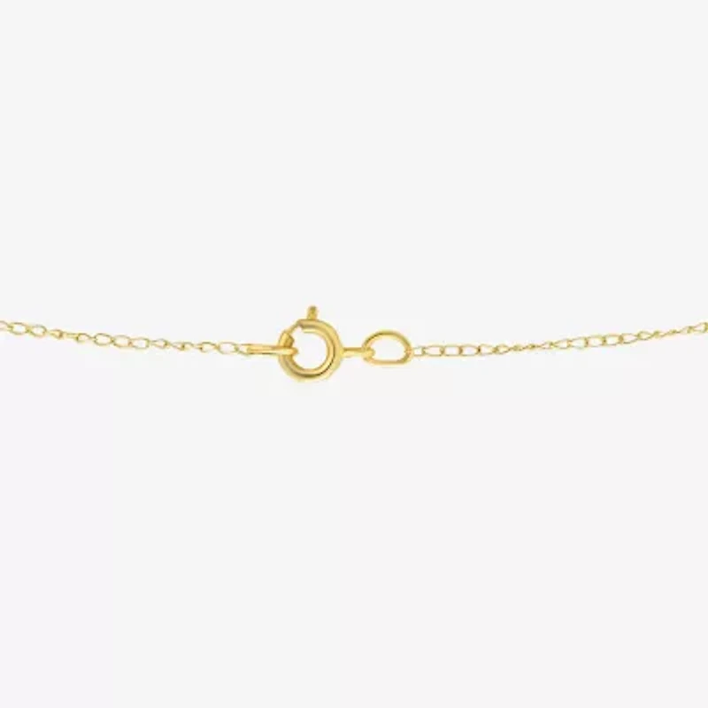 Turtle Girls Lab Created White Cubic Zirconia 14K Gold 15 Inch Pendant Necklace