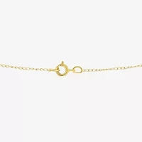 Turtle Girls Lab Created White Cubic Zirconia 14K Gold 15 Inch Pendant Necklace