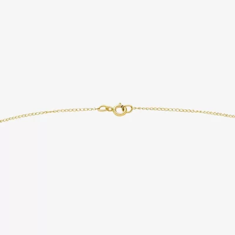 Girls Lab Created White Cubic Zirconia 14K Gold Butterfly 15 Inch Pendant Necklace