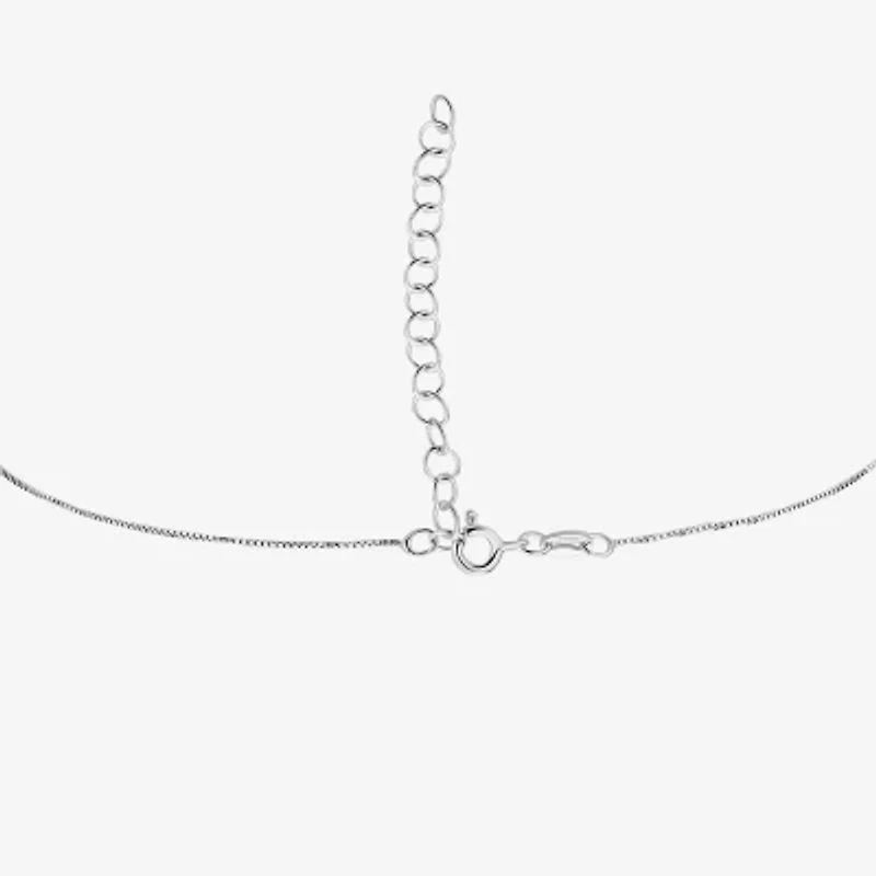 DiamonArt® Womens White Cubic Zirconia Sterling Silver Starburst Pendant Necklace