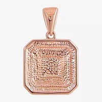 14K Rose Gold Over Silver Crystal Square Pendant Necklace