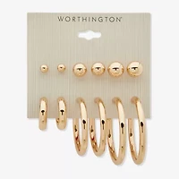 Worthington Womens 6 Pair Earring Set