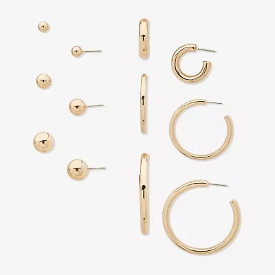 Worthington Womens 6 Pair Earring Set