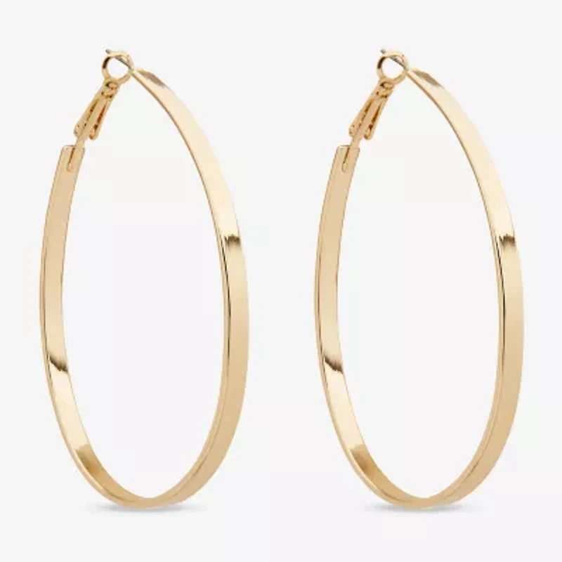Worthington Womens 63.5mm Hoop Earrings