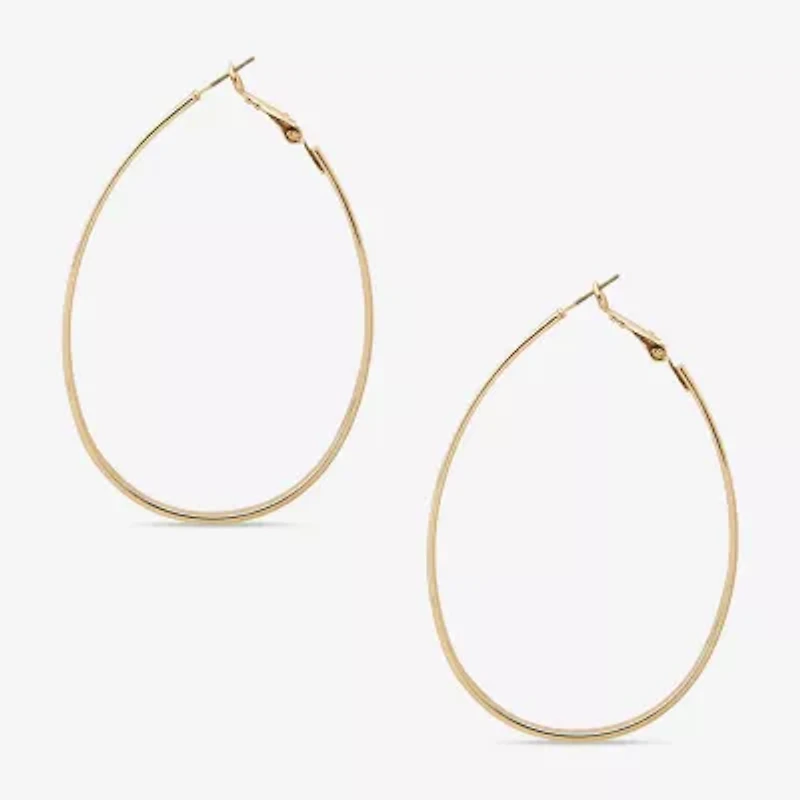 Worthington Womens 63.5mm Hoop Earrings