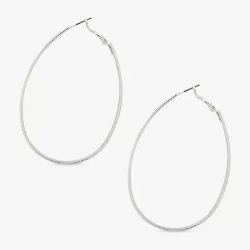 Worthington Womens 63.5mm Hoop Earrings