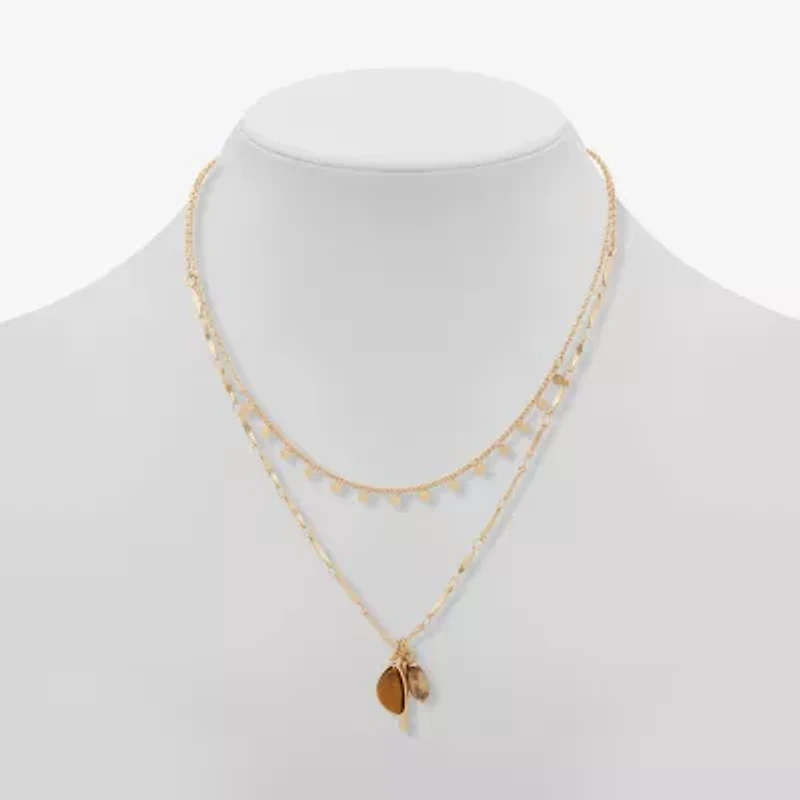 a.n.a Womens Brown Tiger's Eye 16 Inch Strand Necklace