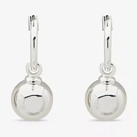 Worthington Silver Tone Womens 30.5mm Ball Hoop Earrings