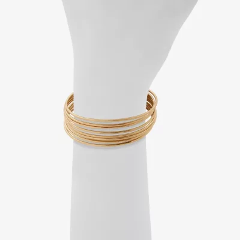 a.n.a Gold Tone Bangle Womens Cuff Bracelet