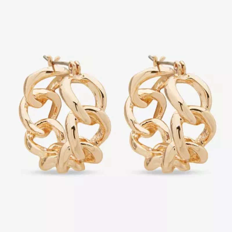 Worthington Womens 24.9mm Hoop Earrings
