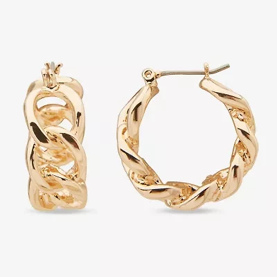 Worthington Womens 24.9mm Hoop Earrings