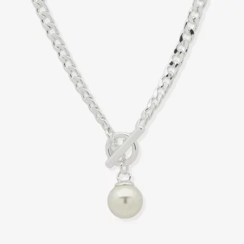 Worthington Simulated Pearl Womens 19 Inch Pendant Necklace