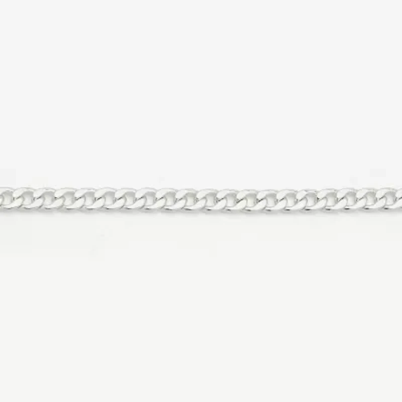 Worthington Silver Tone Simulated Pearl Womens Curb Chain Bracelet