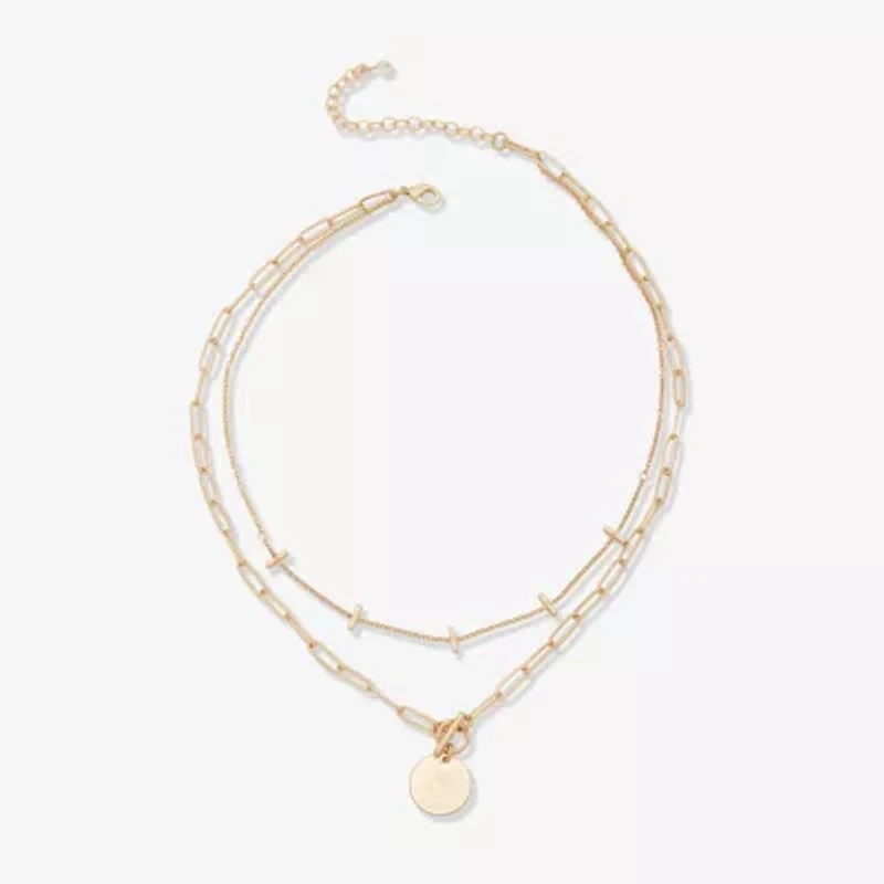 a.n.a Toggle Coin Pendant Womens 18 Inch Strand Necklace