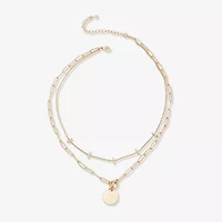 a.n.a Toggle Coin Pendant Womens 18 Inch Strand Necklace