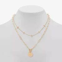 a.n.a Toggle Coin Pendant Womens 18 Inch Strand Necklace