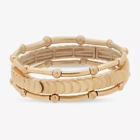 a.n.a Gold Tone Beaded Stretch Womens 3-pc. Bracelet Set
