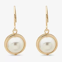 Worthington Womens Simulated Pearl Drop Earrings