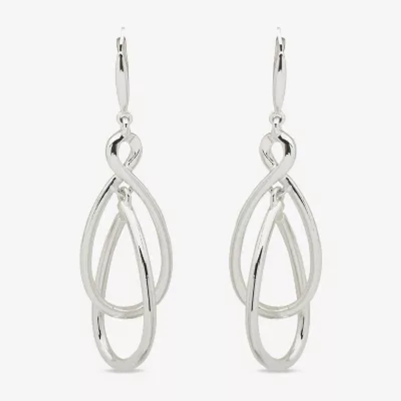 Worthington Silver Tone Orbital Womens Infinity Drop Earrings