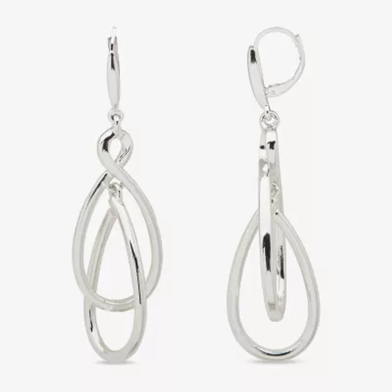 Worthington Silver Tone Orbital Womens Infinity Drop Earrings