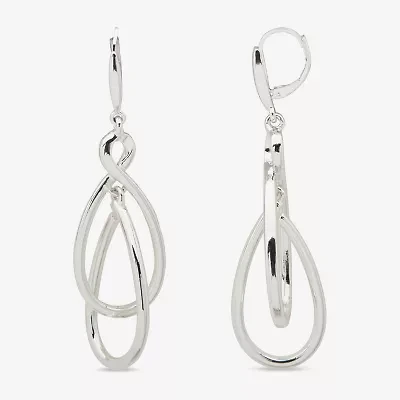 Worthington Silver Tone Orbital Womens Infinity Drop Earrings