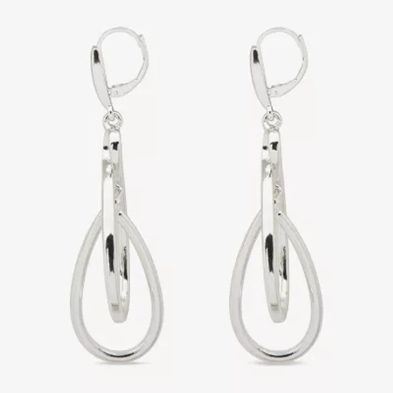 Worthington Silver Tone Orbital Womens Infinity Drop Earrings