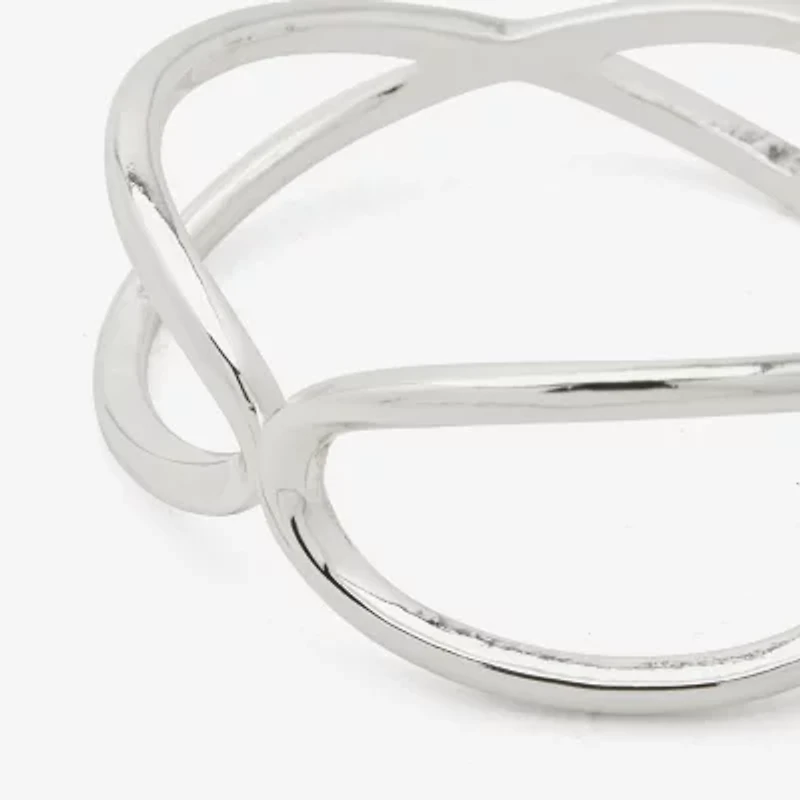 Worthington Silver Tone Twisted Womens Cuff Bracelet