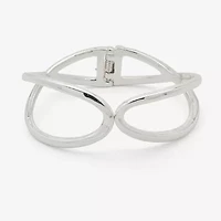 Worthington Silver Tone Twisted Womens Cuff Bracelet