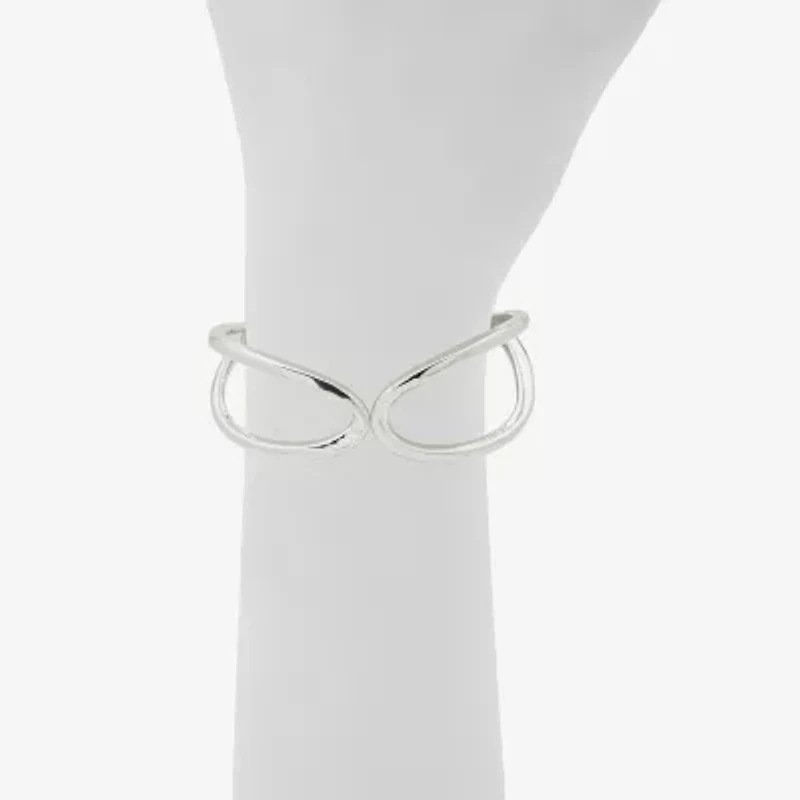 Worthington Silver Tone Twisted Womens Cuff Bracelet