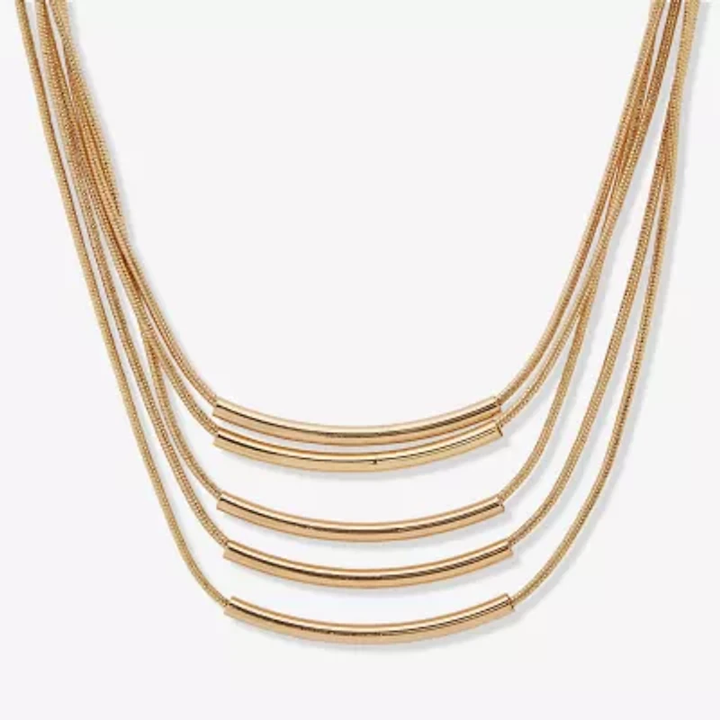 Worthington Gold Tone Womens 17 Inch Strand Necklace