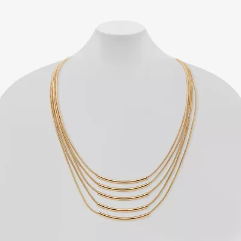 Worthington Gold Tone Womens 17 Inch Strand Necklace