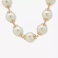 Worthington Station Womens White 32 Inch Collar Necklace