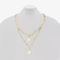 Worthington Pendant Womens White 21 Inch Strand Necklace