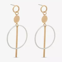 a.n.a Two Tone Circle Linear 86.4mm Womens Drop Earrings