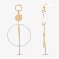 a.n.a Two Tone Circle Linear 86.4mm Womens Drop Earrings