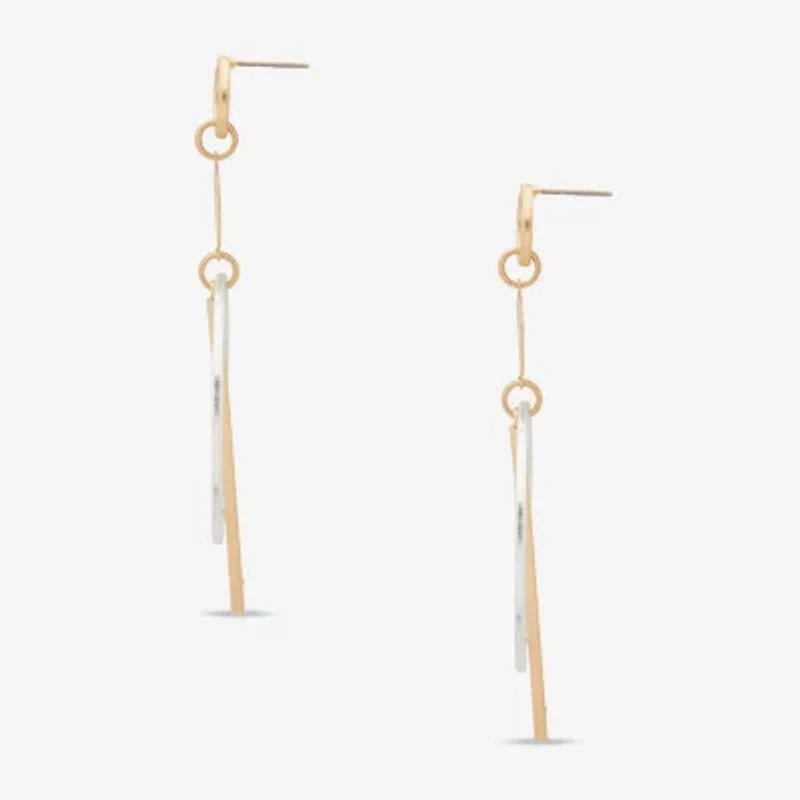a.n.a Two Tone Circle Linear 86.4mm Womens Drop Earrings