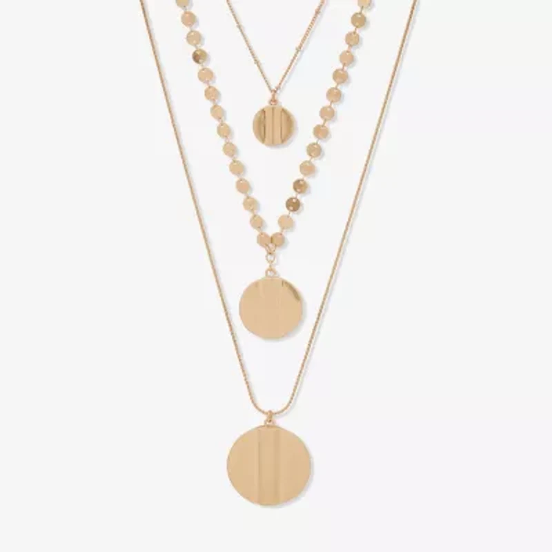 a.n.a Gold Tone Womens 39 Inch Strand Necklace
