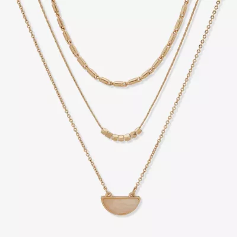 a.n.a Gold Tone Womens 24 Inch Strand Necklace